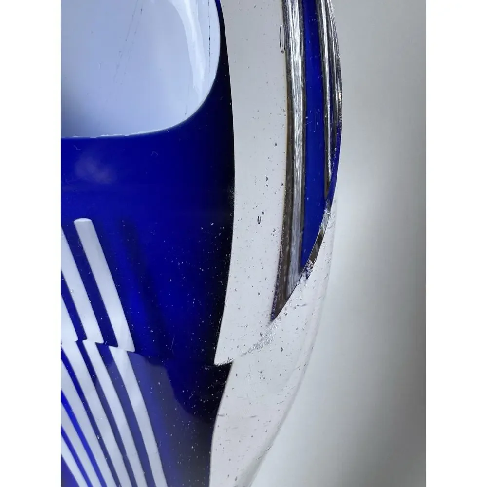 Studio Art Glass Sculpture Vase Cobalt Blue Sommerso Filigrana HJ Yarrito Signed